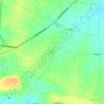 Mapa topográfico Rui, altitud, relieve