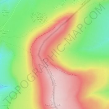 Mapa topográfico Nidd Head, altitud, relieve