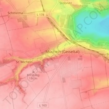 Mapa topográfico St. Ulrich, altitud, relieve