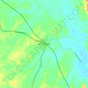 Mapa topográfico Miriam Vale, altitud, relieve