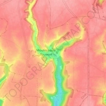 Mapa topográfico Violaine, altitud, relieve
