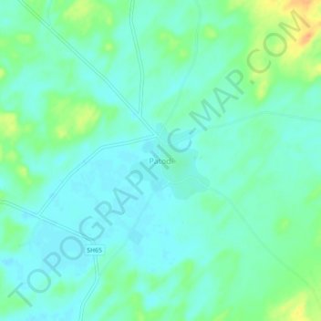 Mapa topográfico Patodi, altitud, relieve