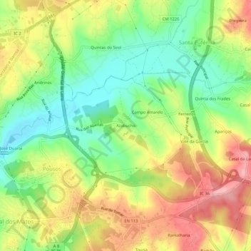 Mapa topográfico Azabucho, altitud, relieve