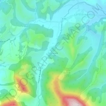 Mapa topográfico Salefranque, altitud, relieve