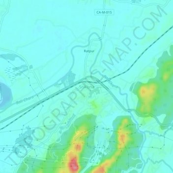 Mapa topográfico Srikona, altitud, relieve