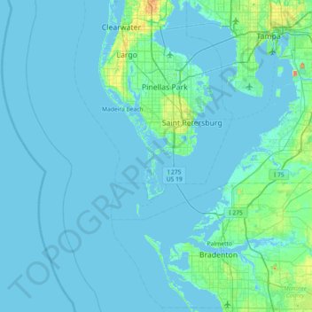 Mapa topográfico Isla del Sol, altitud, relieve
