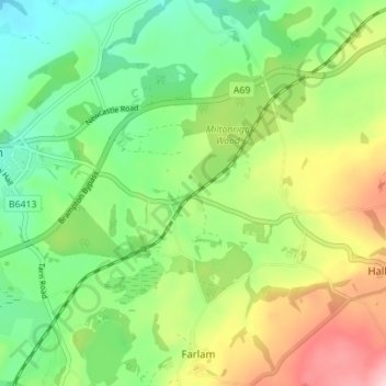 Mapa topográfico Milton, altitud, relieve