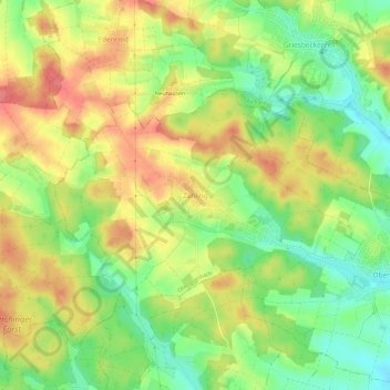 Mapa topográfico Zahling, altitud, relieve