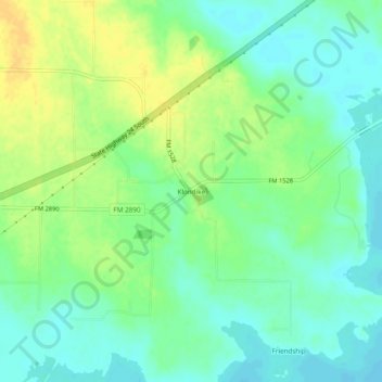 Mapa topográfico Klondike, altitud, relieve