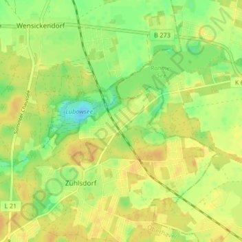Mapa topográfico Seefeld, altitud, relieve