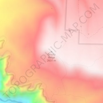 Mapa topográfico Grizzly Ridge, altitud, relieve