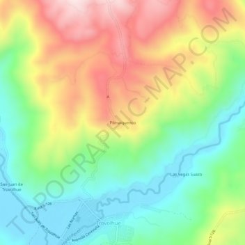 Mapa topográfico Pilmaiquenco, altitud, relieve