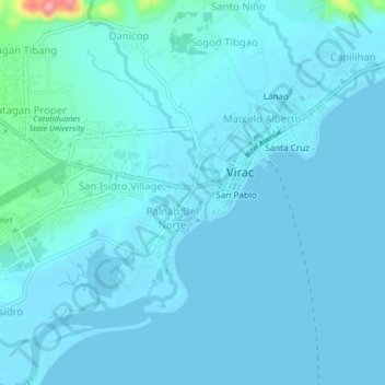 Mapa topográfico Gogon Centro, altitud, relieve