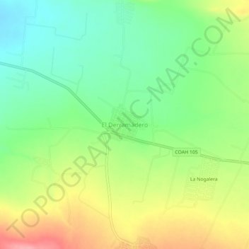 Mapa topográfico El Derramadero, altitud, relieve