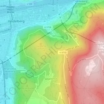 Mapa topográfico Sprunghöhe, altitud, relieve