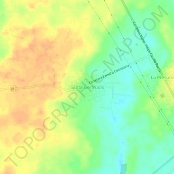 Mapa topográfico Santa Gertrudis, altitud, relieve