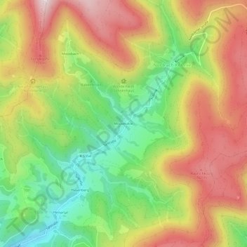 Mapa topográfico Moosmatte, altitud, relieve