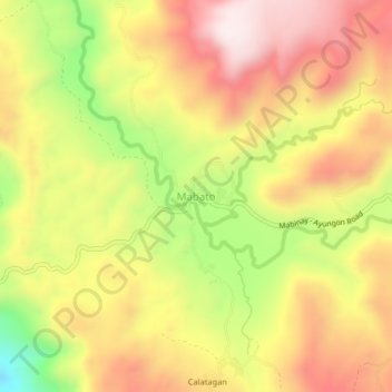 Mapa topográfico Mabato, altitud, relieve