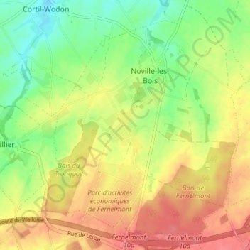 Mapa topográfico Sart-d'Avril, altitud, relieve