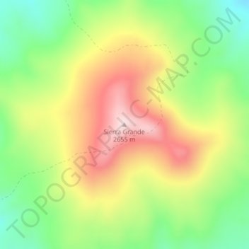 Mapa topográfico Sierra Grande, altitud, relieve