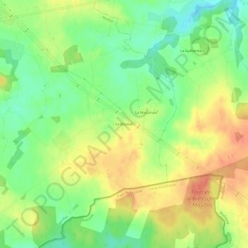 Mapa topográfico Le Boizeul, altitud, relieve