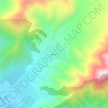 Mapa topográfico La Aurora, altitud, relieve