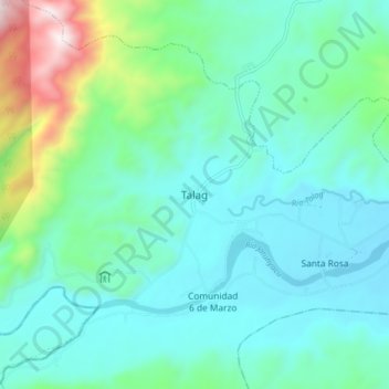 Mapa topográfico Talag, altitud, relieve