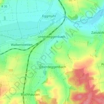 Mapa topográfico Zeissethof, altitud, relieve
