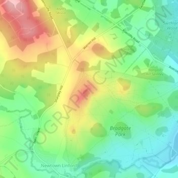 Mapa topográfico Old John, altitud, relieve