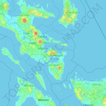 Mapa topográfico Pocdol Mountains, altitud, relieve