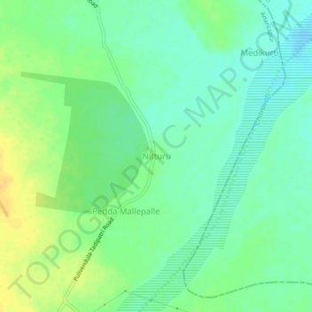 Mapa topográfico Nitturu, altitud, relieve