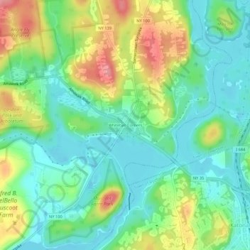 Mapa topográfico Whitehall Corners, altitud, relieve