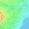 Mapa topográfico Pudukkottai, altitud, relieve
