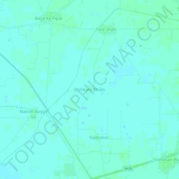 Mapa topográfico Mohkam Bhatti, altitud, relieve