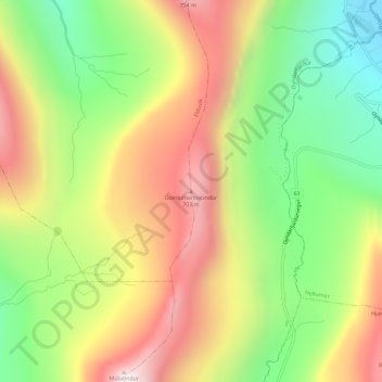 Mapa topográfico Gomlumannatindur, altitud, relieve