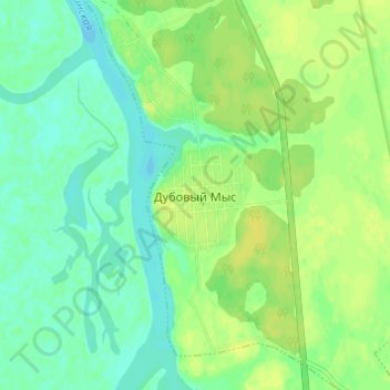 Mapa topográfico Дубовый Мыс, altitud, relieve