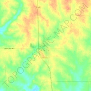 Mapa topográfico Burr Oak, altitud, relieve