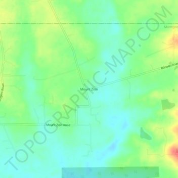 Mapa topográfico Mount Zion, altitud, relieve