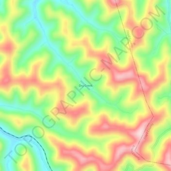 Mapa topográfico Dry Creek, altitud, relieve