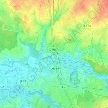 Mapa topográfico Le Moulin, altitud, relieve