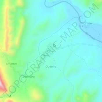 Mapa topográfico Potolo, altitud, relieve