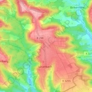 Mapa topográfico Vorderlintal, altitud, relieve