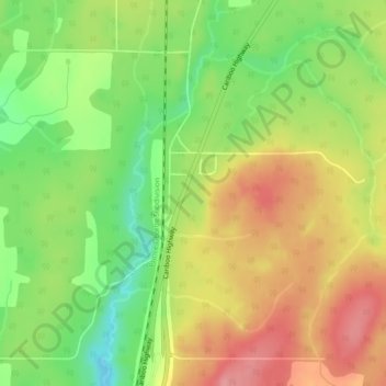 Mapa topográfico Red Rock, altitud, relieve