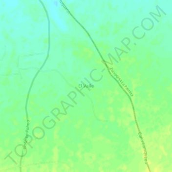 Mapa topográfico El Valle, altitud, relieve