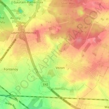 Mapa topográfico La Muche, altitud, relieve