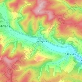 Mapa topográfico Untergeis, altitud, relieve