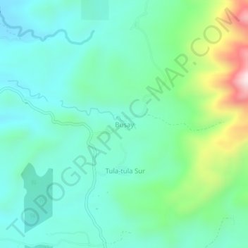 Mapa topográfico Busay, altitud, relieve