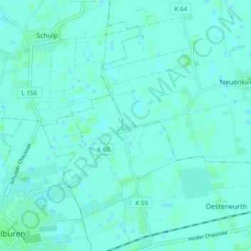 Mapa topográfico Wulfenhusen, altitud, relieve
