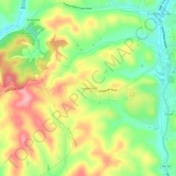 Mapa topográfico Langeloth, altitud, relieve
