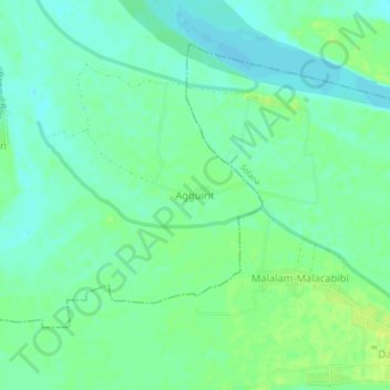 Mapa topográfico Agguirit, altitud, relieve